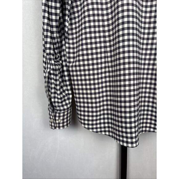 Mizzen + Main Button Up Shirt Mens Medium Trim Fit Gray Gingham No Iron Workwear - Picture 11 of 12